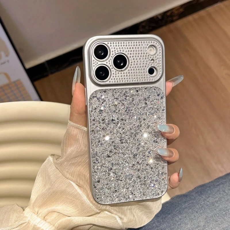 Phone Accessories Aesthetic - Glitzer-Diamant-Kameraobjektiv Großfenster-Handyhülle für iPhone Air 18
