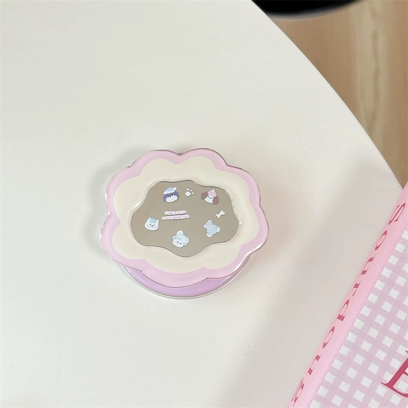 Phone Accessories Aesthetic - Kawaii Ins Mirror Pop Socket Teleskopischer