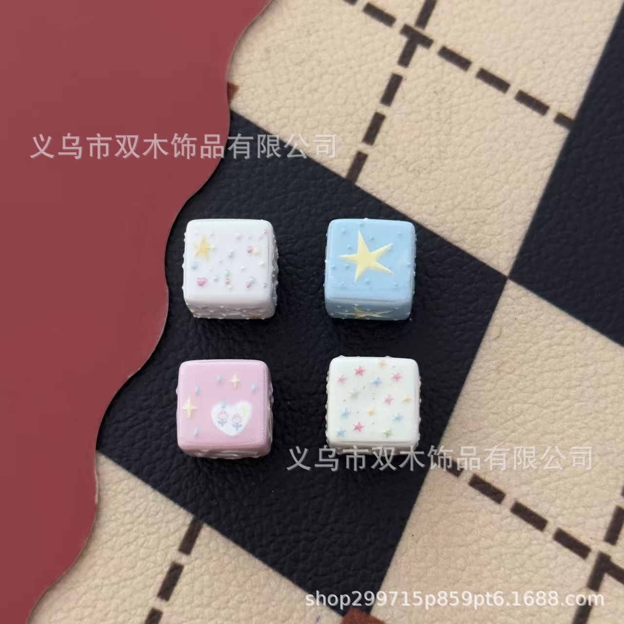Phone Accessories Chain - 10 Stück 14mm bedruckte Relief-Perlen in