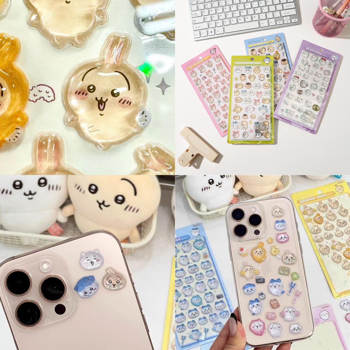 Phone Accessories Aesthetic - 3D-Relief-Aufkleber Chiikawa Ästhetische Sticker Niedliche DIY-Handyhüllen