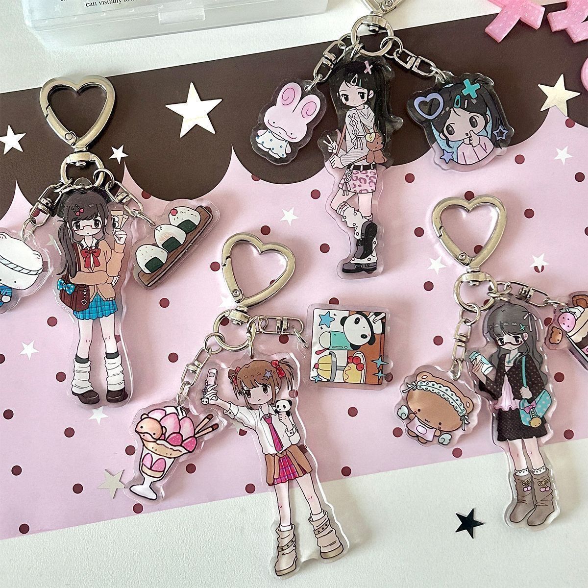 Phone Accessories Aesthetic - Niedliche Mädchen-Ästhetik Acryl-Handyzubehör Acryl-Schlüsselanhänger Y2k-Stil Mädchen-Anhänger