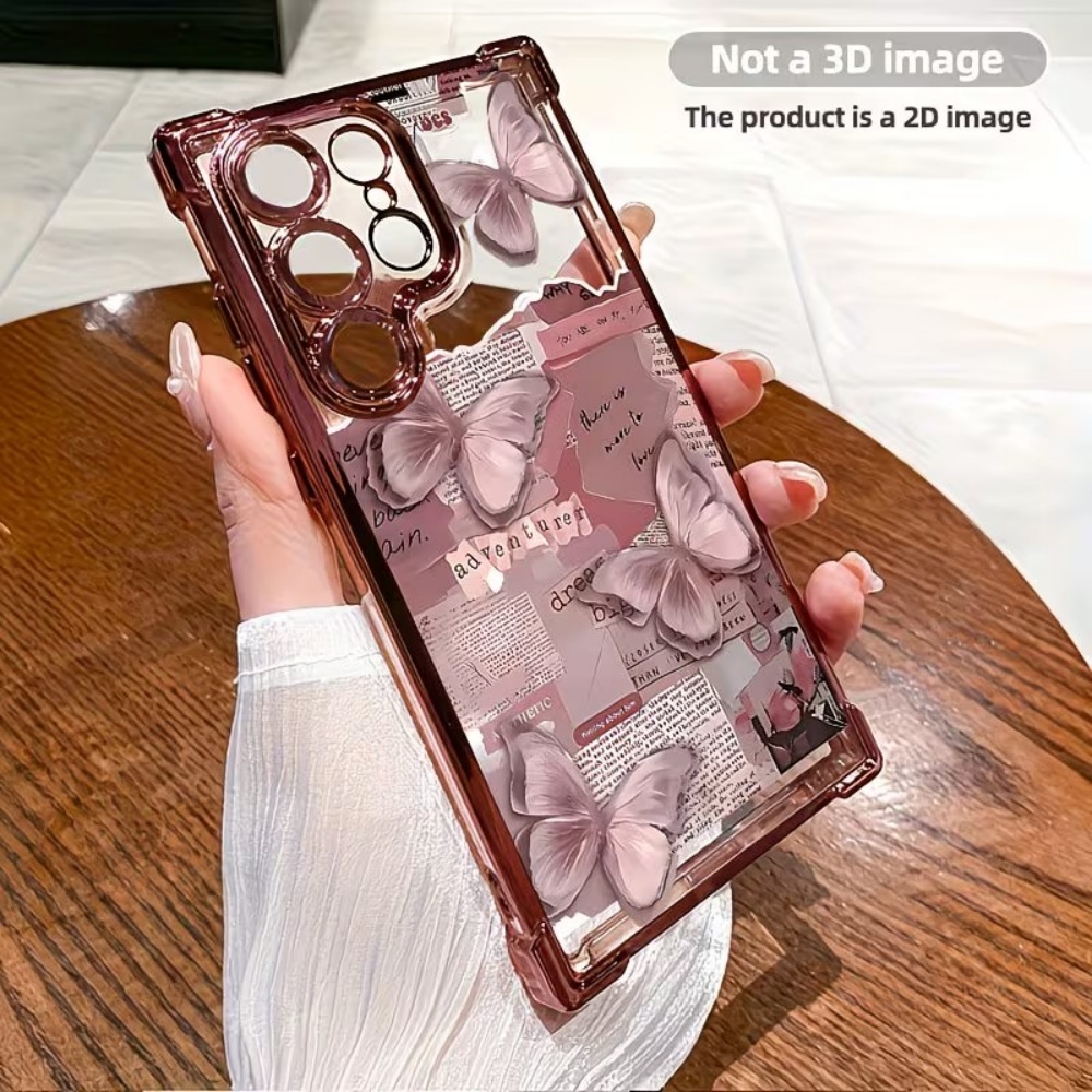 Phone Accessories Aesthetic - Ins Ästhetische Schmetterling Zeitungsdruck Handyhülle für