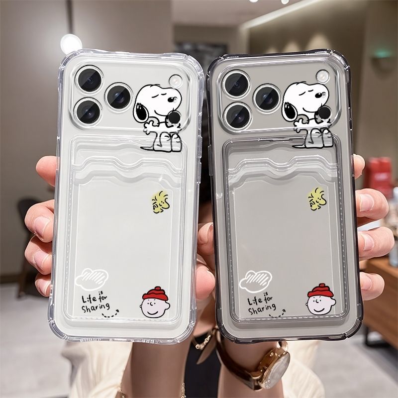 Phone Accessories Box Set - Anime Snoopy Weiche Kartenfach-Handyhülle Schutzhülle für