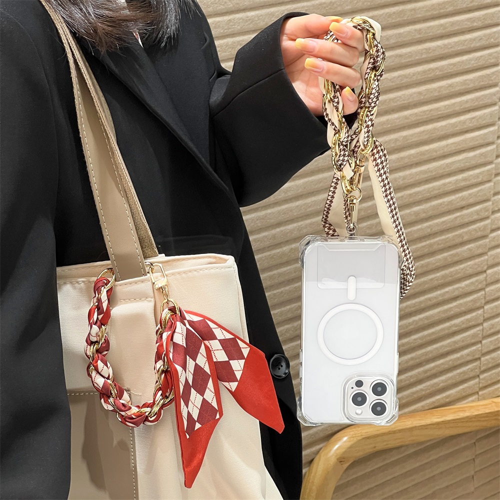 Phone Accessories Chain - Kurzes Handy-Lanyard, universelles Seidenschal-Handgelenkband, Seil für
