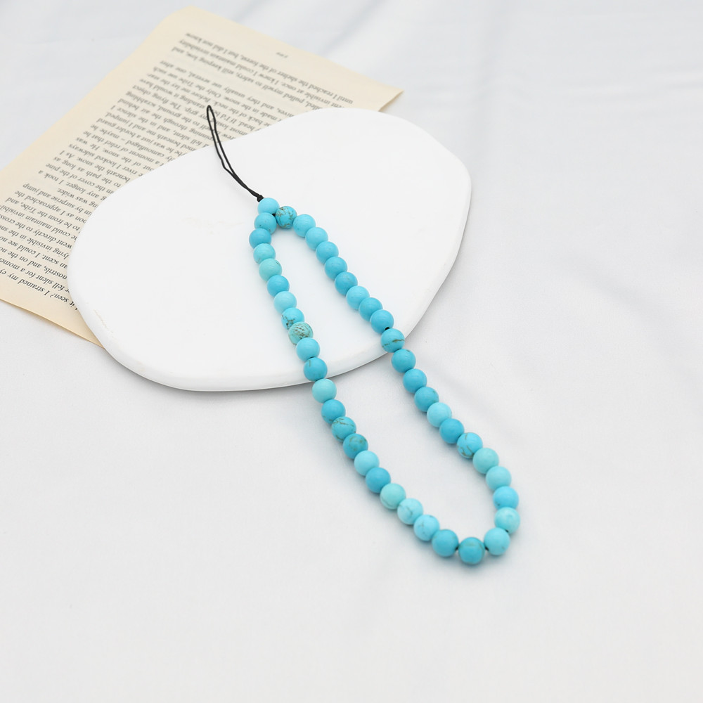 Phone Accessories For Men - 8MM Blau Türkis Perlen Handy Ketten