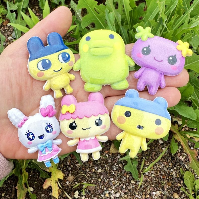 Phone Accessories Chain - 45mm Cartoon-Tamagotchi doppelseitig bedruckte Hohlperlen, Handytaschenkette