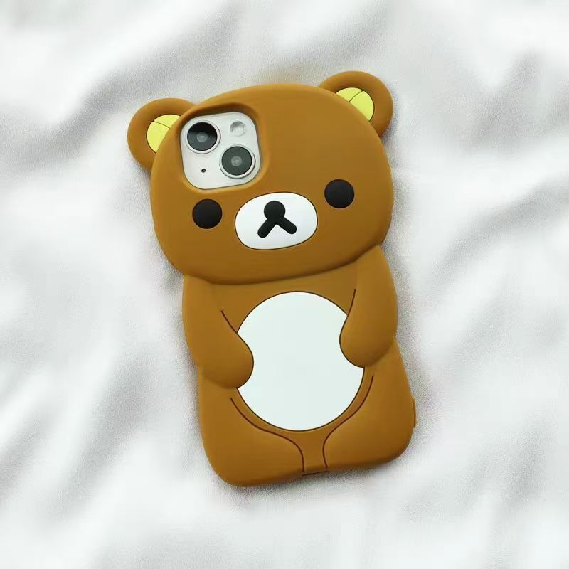 Phone Accessories Box Set - Rilakkuma Silikon Handyhülle Niedliche Cartoon Vollschutz