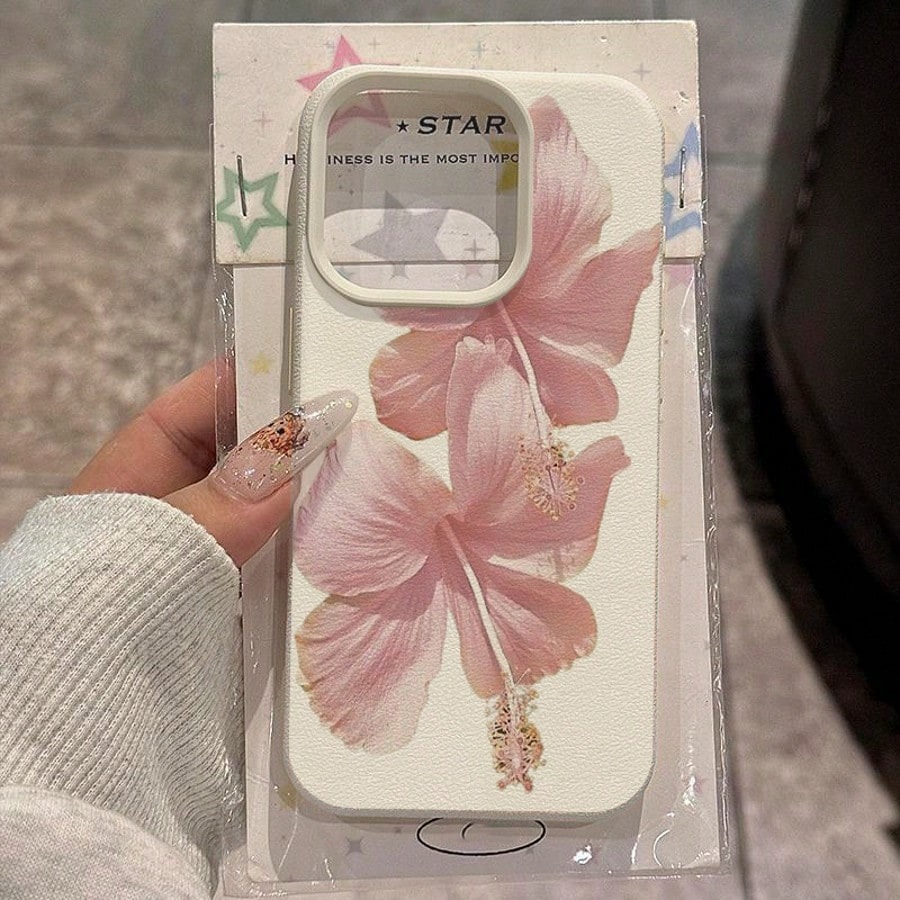 Phone Accessories Aesthetic - Rosa Hibiskus elegante hochästhetische Handyhülle für