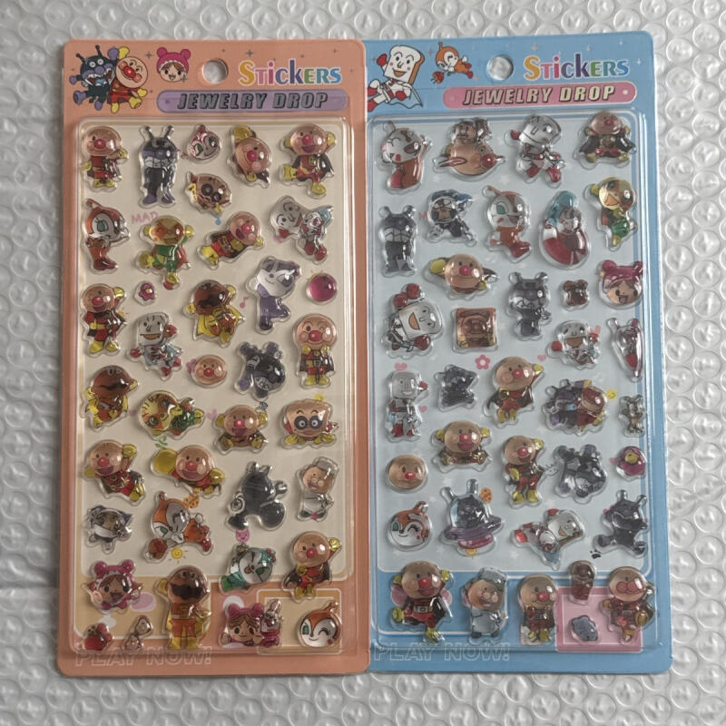 Phone Accessories Toys - Kawaii Anpanman 3D-Relief-Aufkleber, Kreativität, Cartoon-Kristallaufkleber, DIY-Handyhülle,